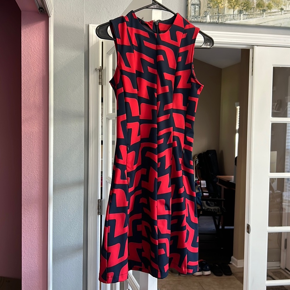 J. Lindeberg red and navy patterned Jasmin athletic dress - NWT